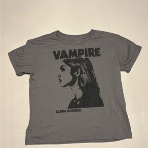 Olivia Rodrigo 'Vampire' Graphic Long Sleeve Tee - Gray